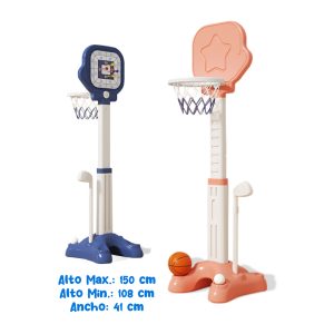 Baloncesto multifuncional rosado Brincos