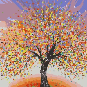 Árbol y explosión de colores