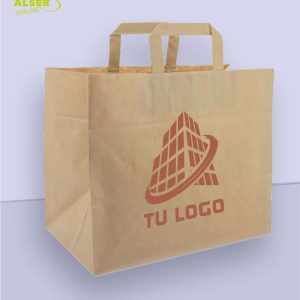 Bolsa papel kraft asa plana