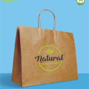 Bolsa de papel kraft extra grande con logo