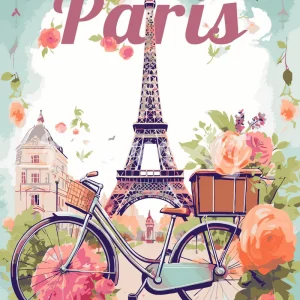 Póster de Viaje París en Flor