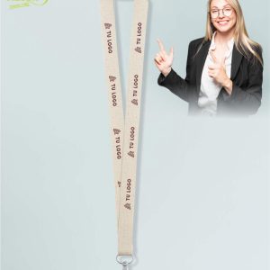 Lanyard de algodón natural personalizado