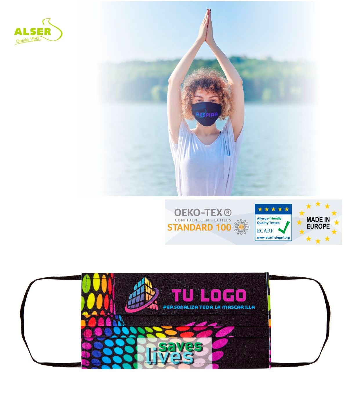 Mascarilla de tela personalizable - Imagen 3