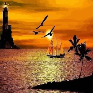 Puesta de sol junto al mar