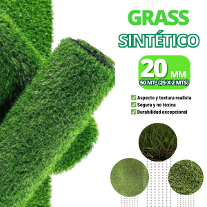 Grass sintético 20 MM – 50 MT² (25 X 2 MTS)