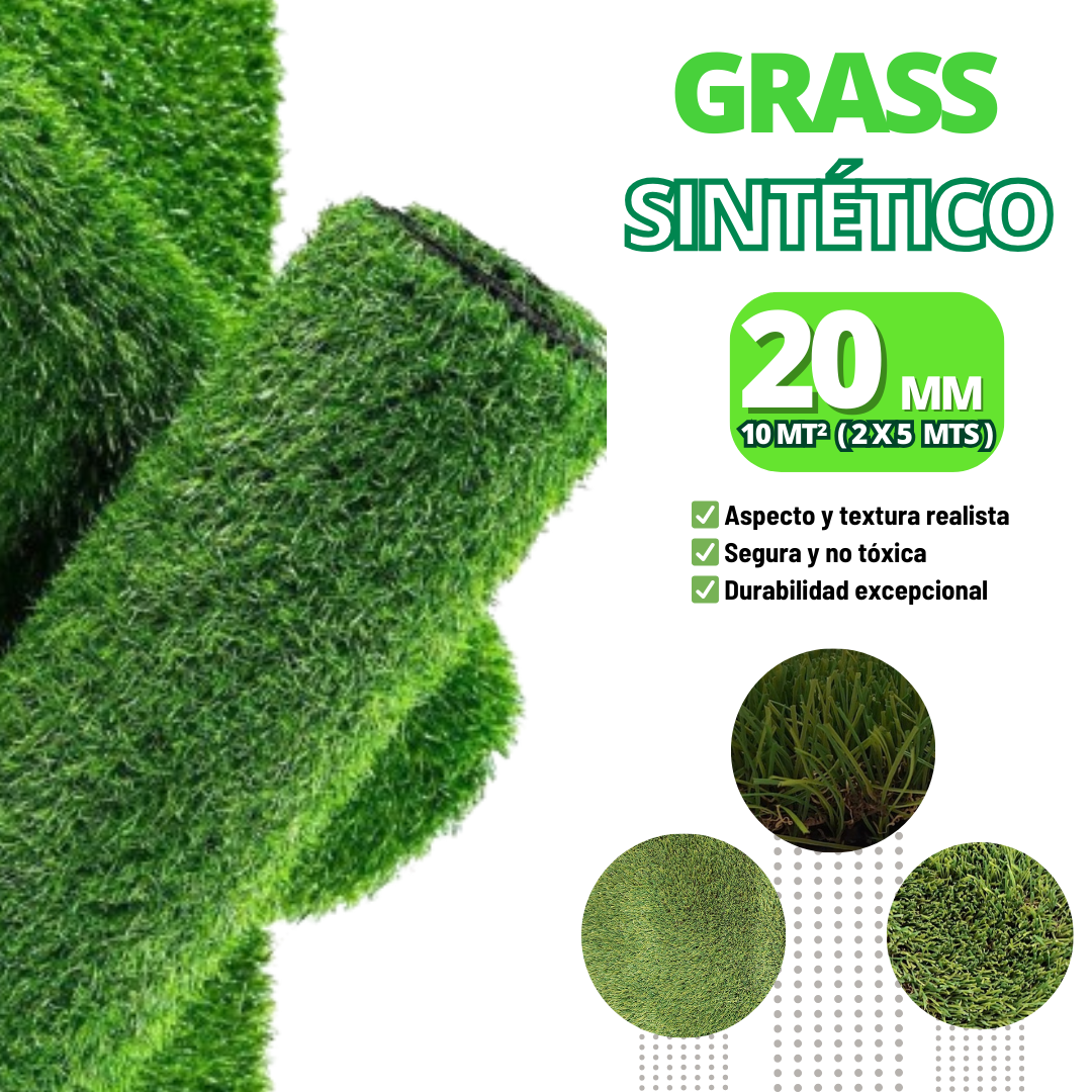 Grass sintético 20 MM – 10 MT² ( 2 x 5 MTS )