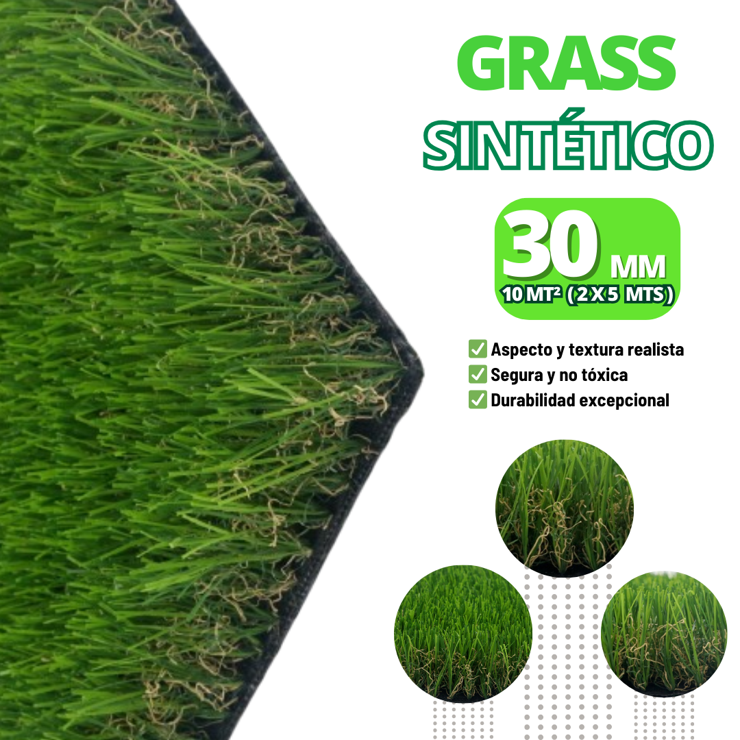 Grass sintético 30 MM – 10 MT² ( 2 x 5 MTS )