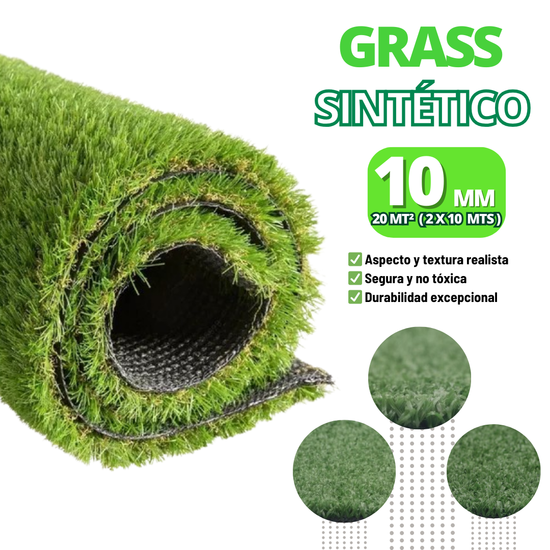 Grass sintético 10 MM – 20 MT² ( 2 x 10 MTS ) - Imagen 2