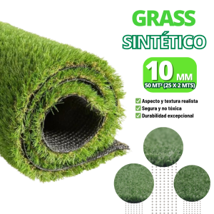 Grass sintético 10 MM – 50 MT² (25 X 2 MTS)