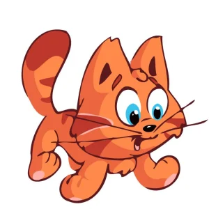 Pintar por números niños - Gato naranja