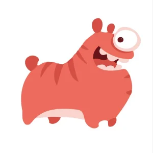 Pintar por números niños - Monstruo rojo