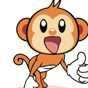 Pintar por números niños - Pequeño mono genial