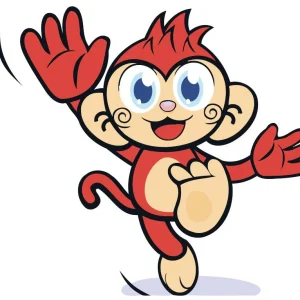 Pintar por números niños - Mono bailando