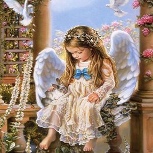 Ángel Asentado Y Paloma Blanca