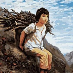 Niña Recogiendo Leña